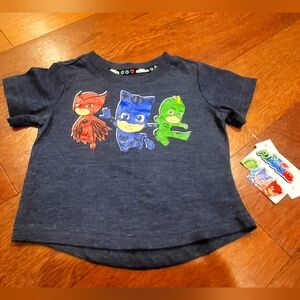 3/$12 Disney Pj Masks Catboy Gekko Owelette Baby Girl Navy‎ Shirt Size 12mos NWT